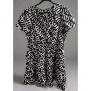 Anthropologie Black and Pink Patterned Dress